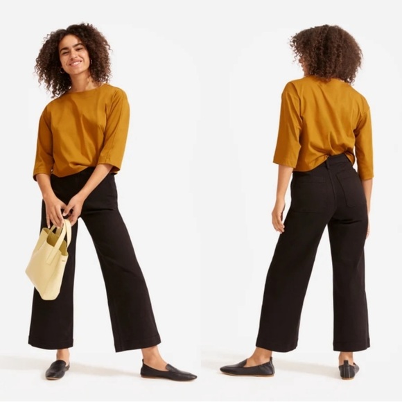 Everlane Denim - Everlane The Wide Leg Crop in Black Size 4